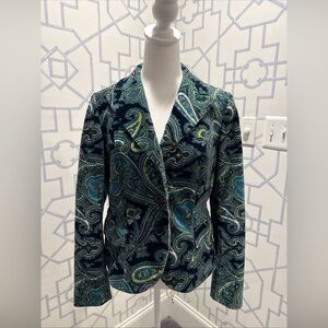 Talbots Paisley Velvet Blazer